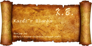 Kazár Bianka névjegykártya