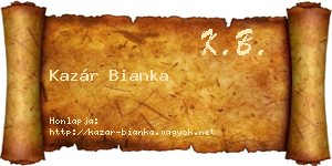 Kazár Bianka névjegykártya