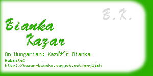 bianka kazar business card